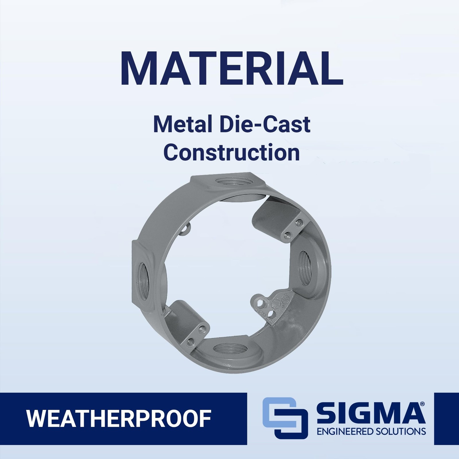 Sigma Engineered Solutions 14236 1/2-Inch 4 Hole Round Weatherproof Extension...