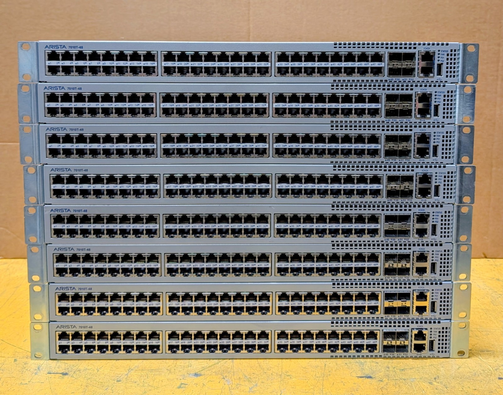 LOT OF 8 Arista 7010T-48 48-Port GbE & 4-Port SFP+ Network Switch DCS-7010T-48