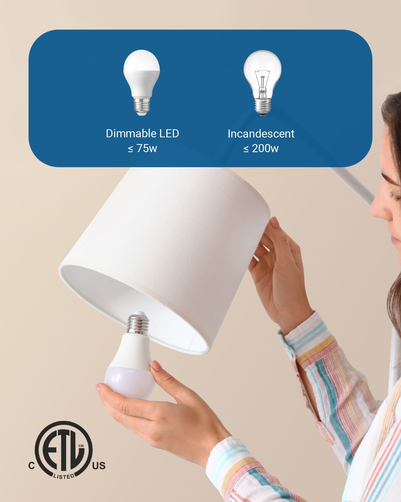 DEWENWILS Touch Dimmer Switch, 3 Levels Touch Pad Control Dimmable LED/CFL Light