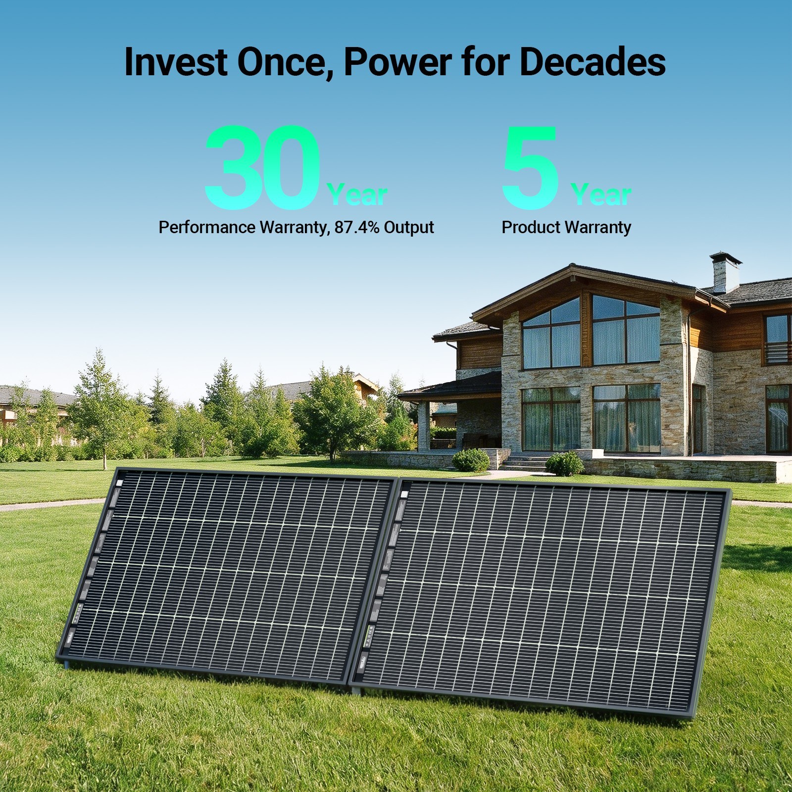 HQST Bifacial 200W Compact N-Type Solar Panel | 25.4% Efficiency, 13% Smaller