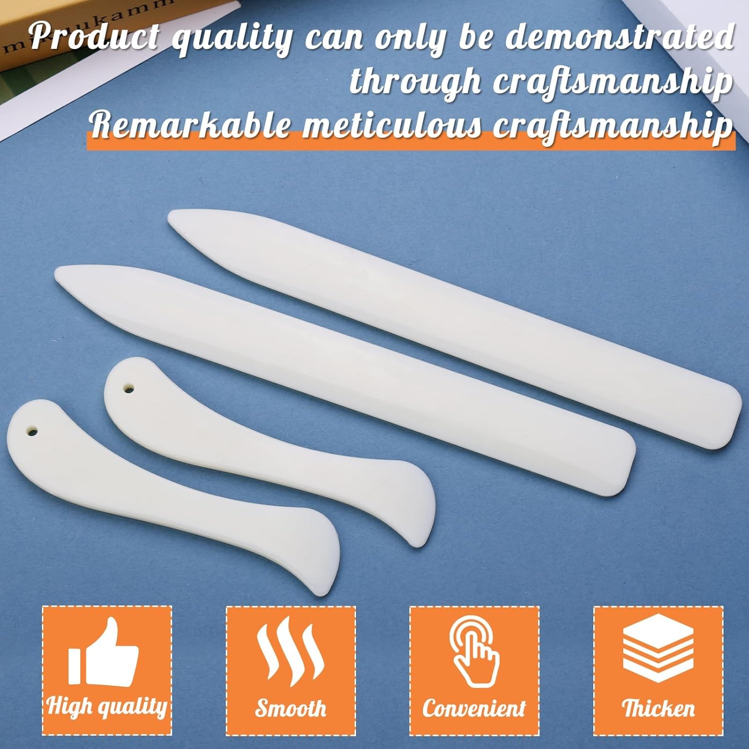 WONVOC 4 Pcs Bone Folders, Crease Makers, Scoring Tool, Plastic Bone Folder Pape