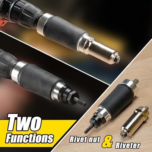 Rivet Nut Tool, Electric Drill Adapter Rivet & Rivet nut Two Functions Rivnut
