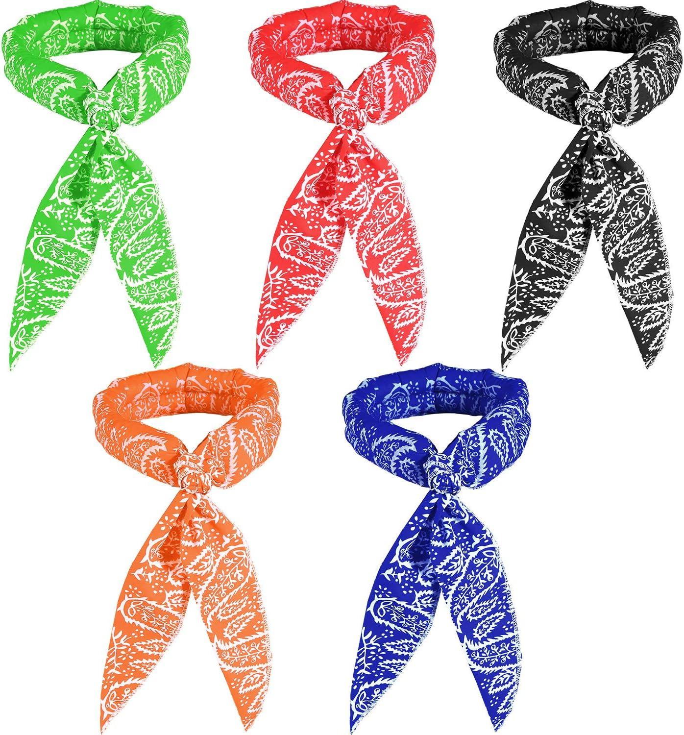 Cooling Neck Wraps Ice Wrap Scarf Bandana Cooler For Hot Weather Summer 5 Pcs