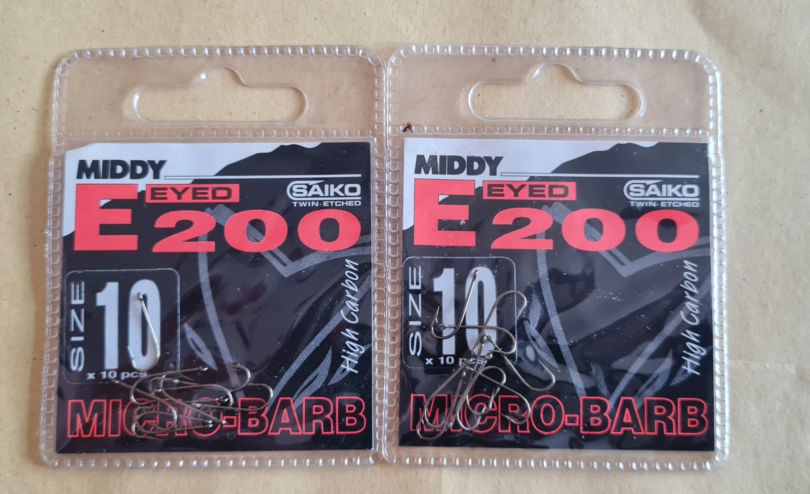 2 Middy Saiko E200 Eyed Size 10 10pk Micro-Barbed Hooks