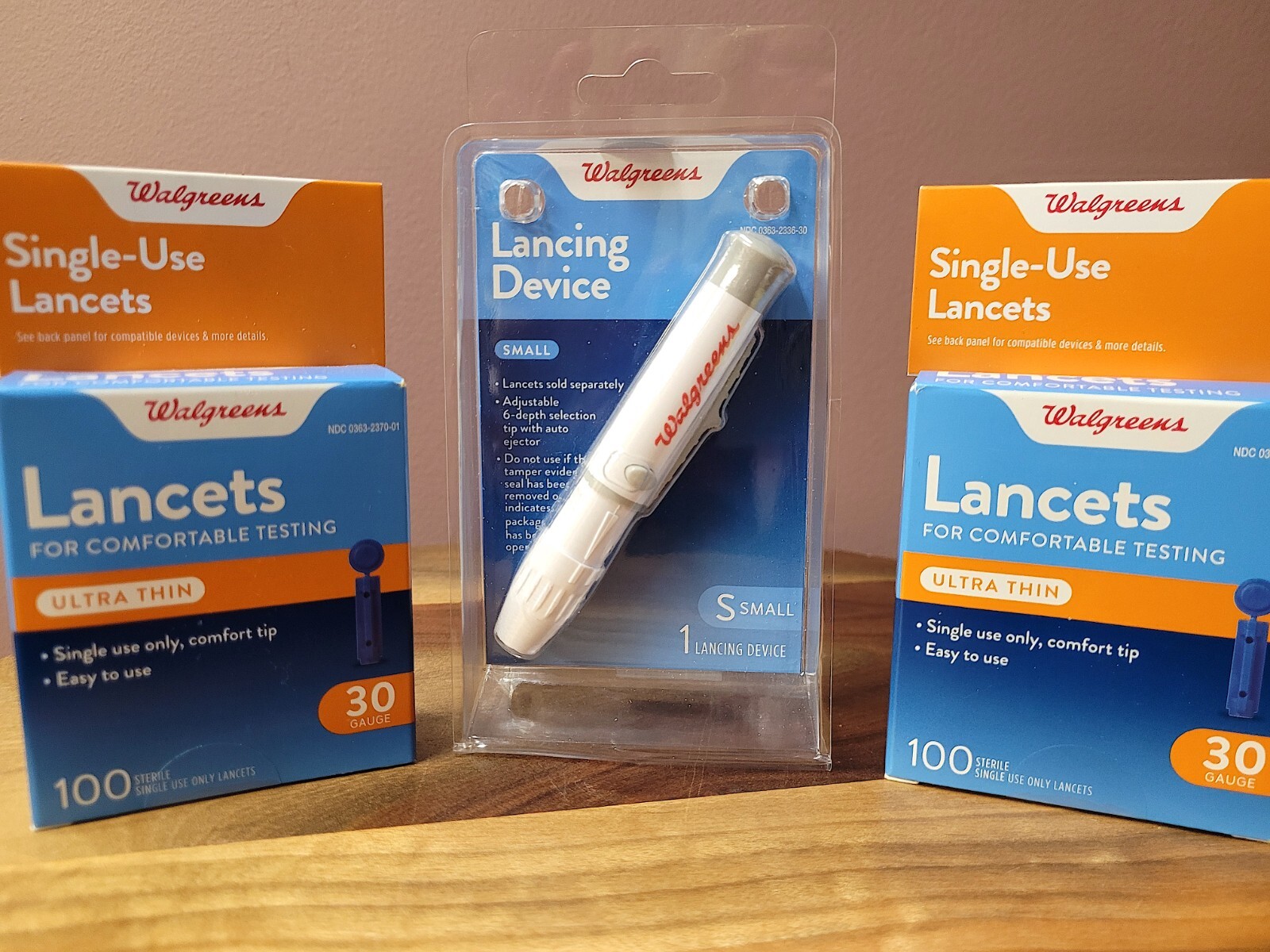 Walgreens 200 Lancets 30G with Adjustable Lancing Device  EXP 08/27