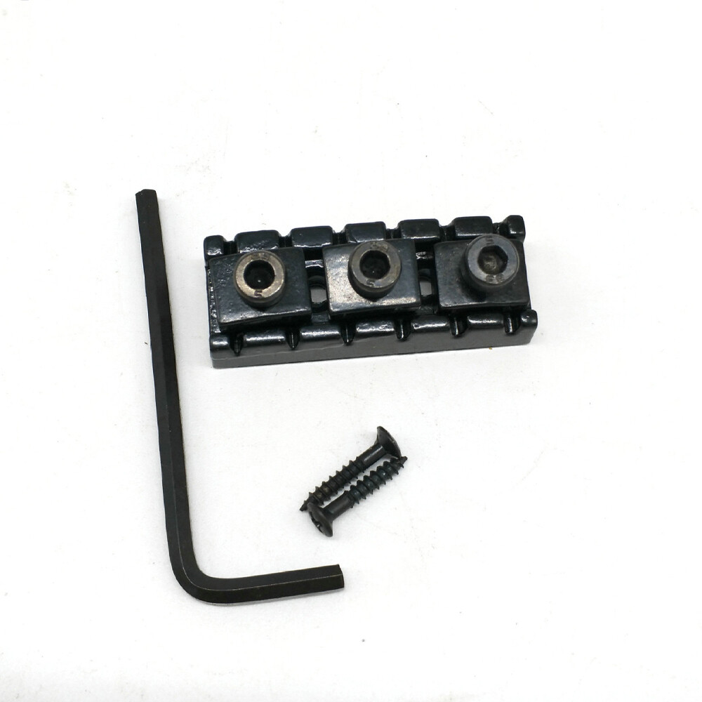 2 Sets Guitar Locking Nut 43mm String Lock for Floyd Rose Tremolo Bridge Black