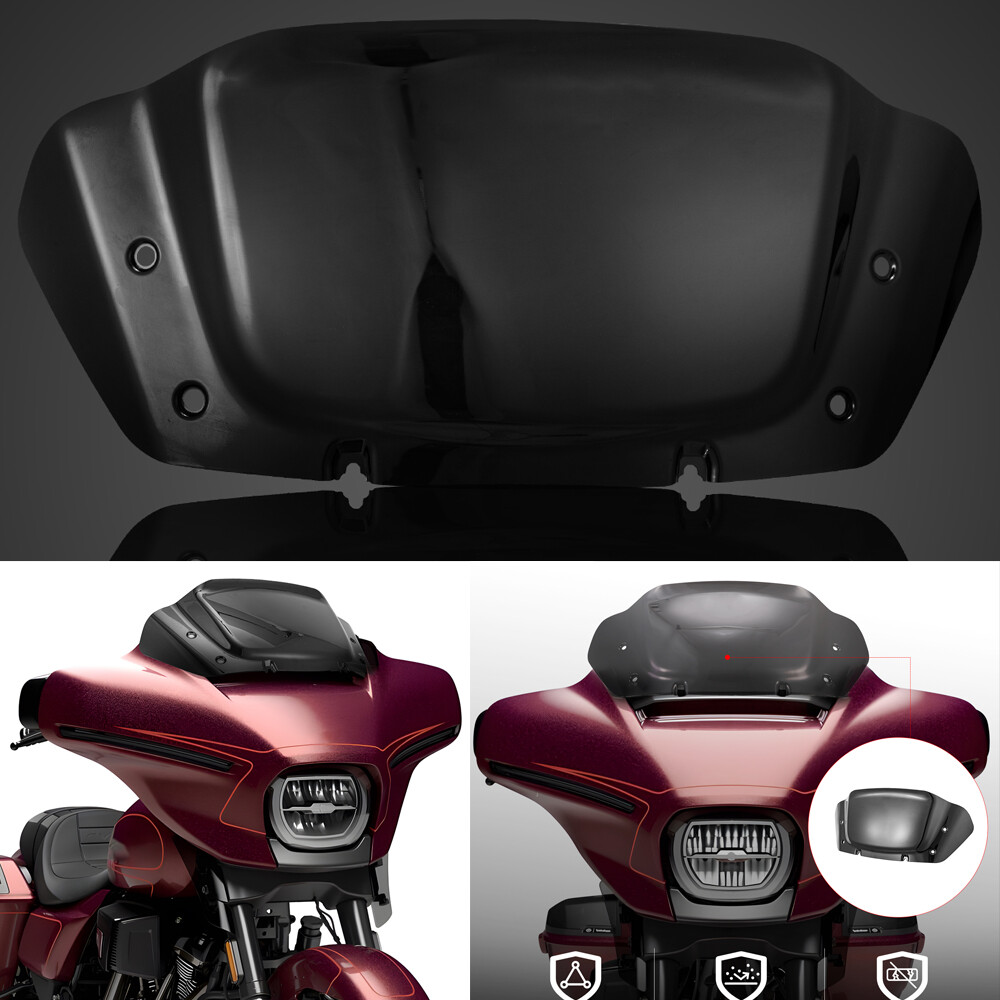 Black 8" Windshield Windscreen fit for Harley CVO Street Glide FLHXSE FLHX 23 24