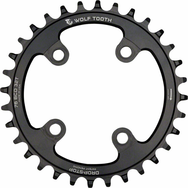 Wolf Tooth 76 BCD Chainring - 30t, 76 BCD, 4-Bolt, Drop-Stop, Compatible with SR