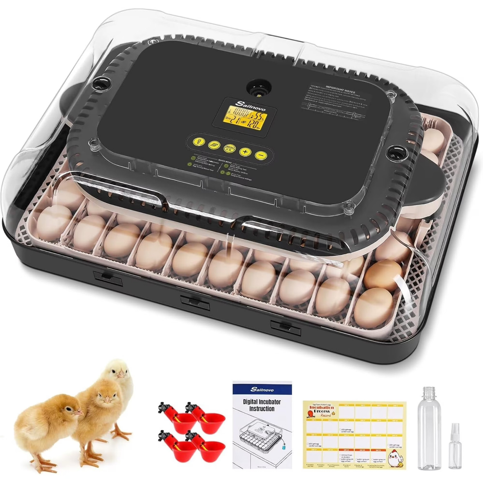 70 Egg Incubator with Automatic Egg Turning & Temperature Humidification Control