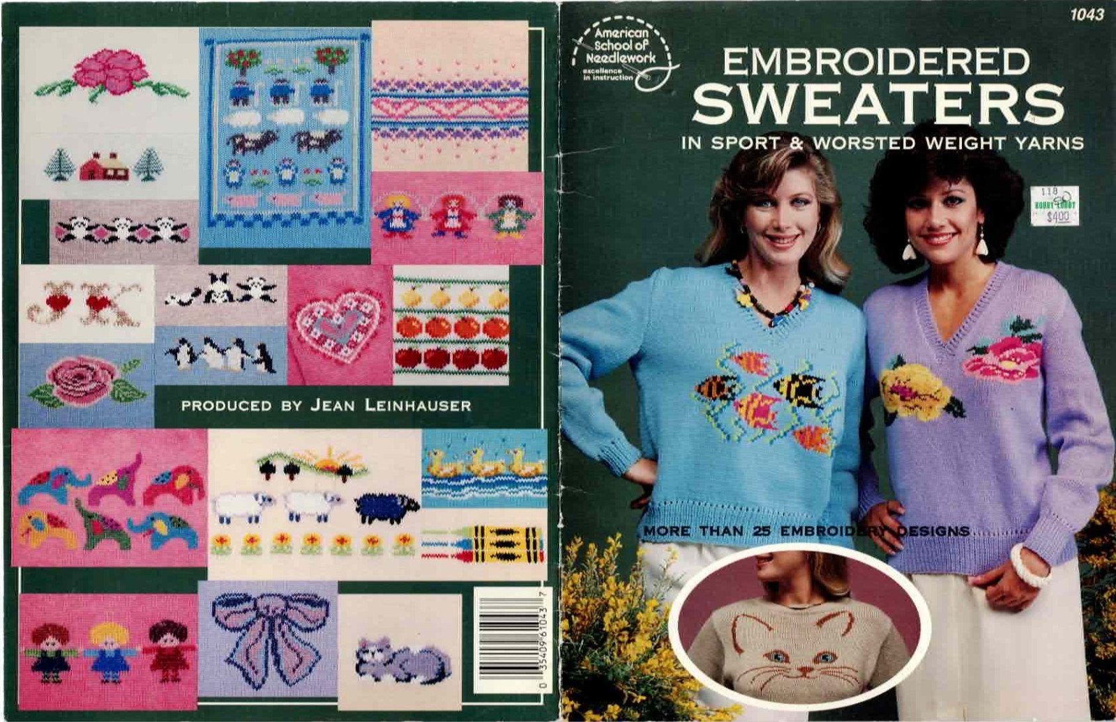 Embroidery Designs for Sweaters Pattern Leaflet 1986 Vintage 25 Patterns