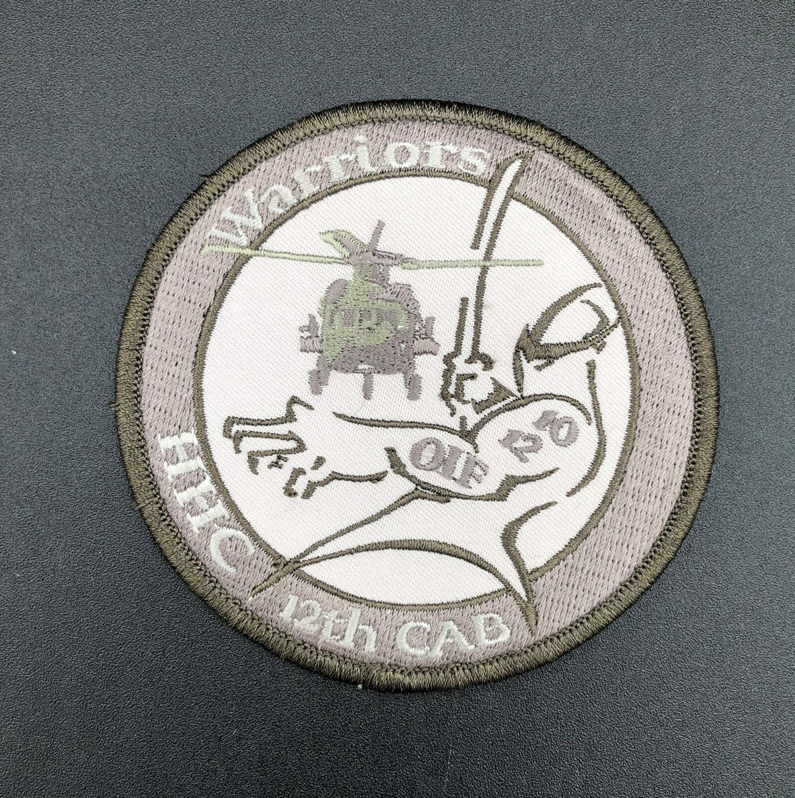 HHC Warriors 12th CAB OIF 10-12 Grey Color Army Aviation Patch OEF OIF