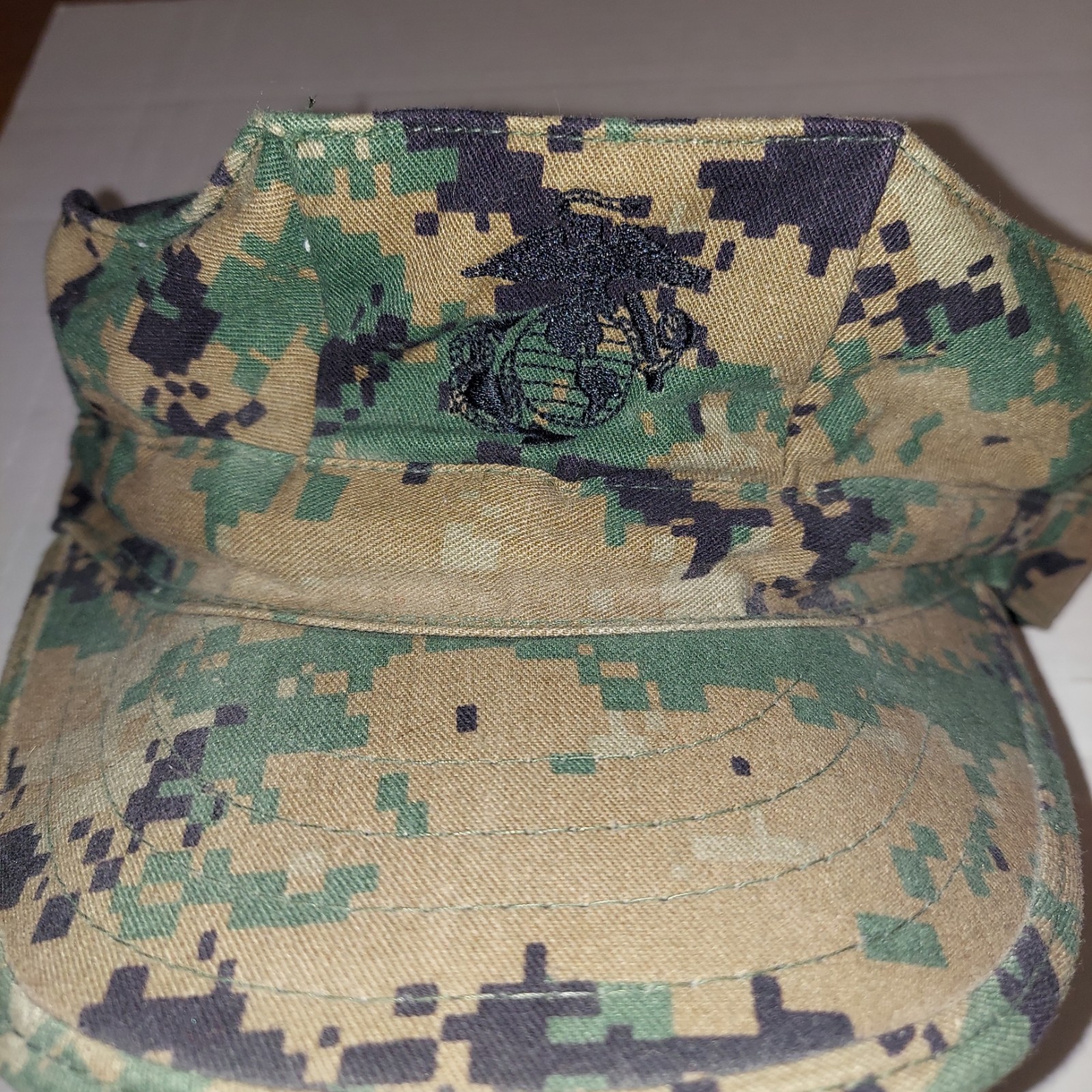 USMC MARINES Cover, Garrison, Woodland, Digital Camo LARGE hat 8405-01-485-4308