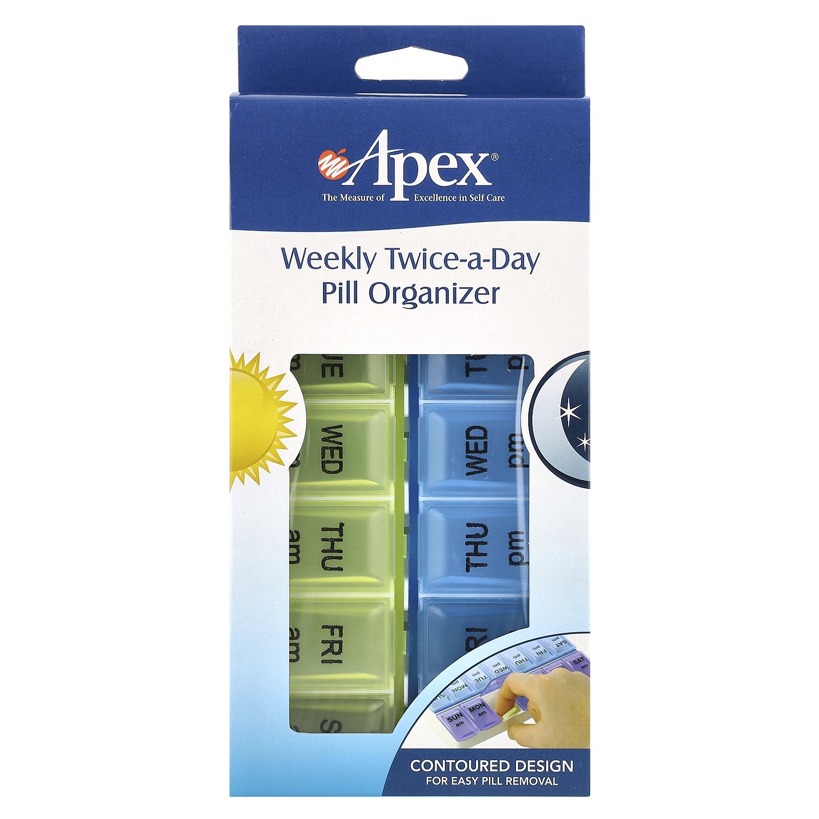 Weekly Twice-A-Day Pill Organizer, 1 Pill Organizer