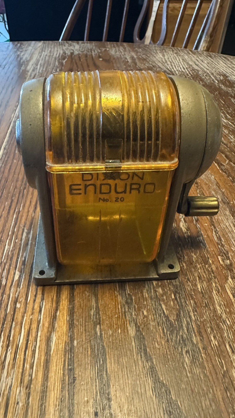 VINTAGE Art Deco DIXON ENDURO No. 20 Pencil Sharpener - Heavy Duty Cast Metal