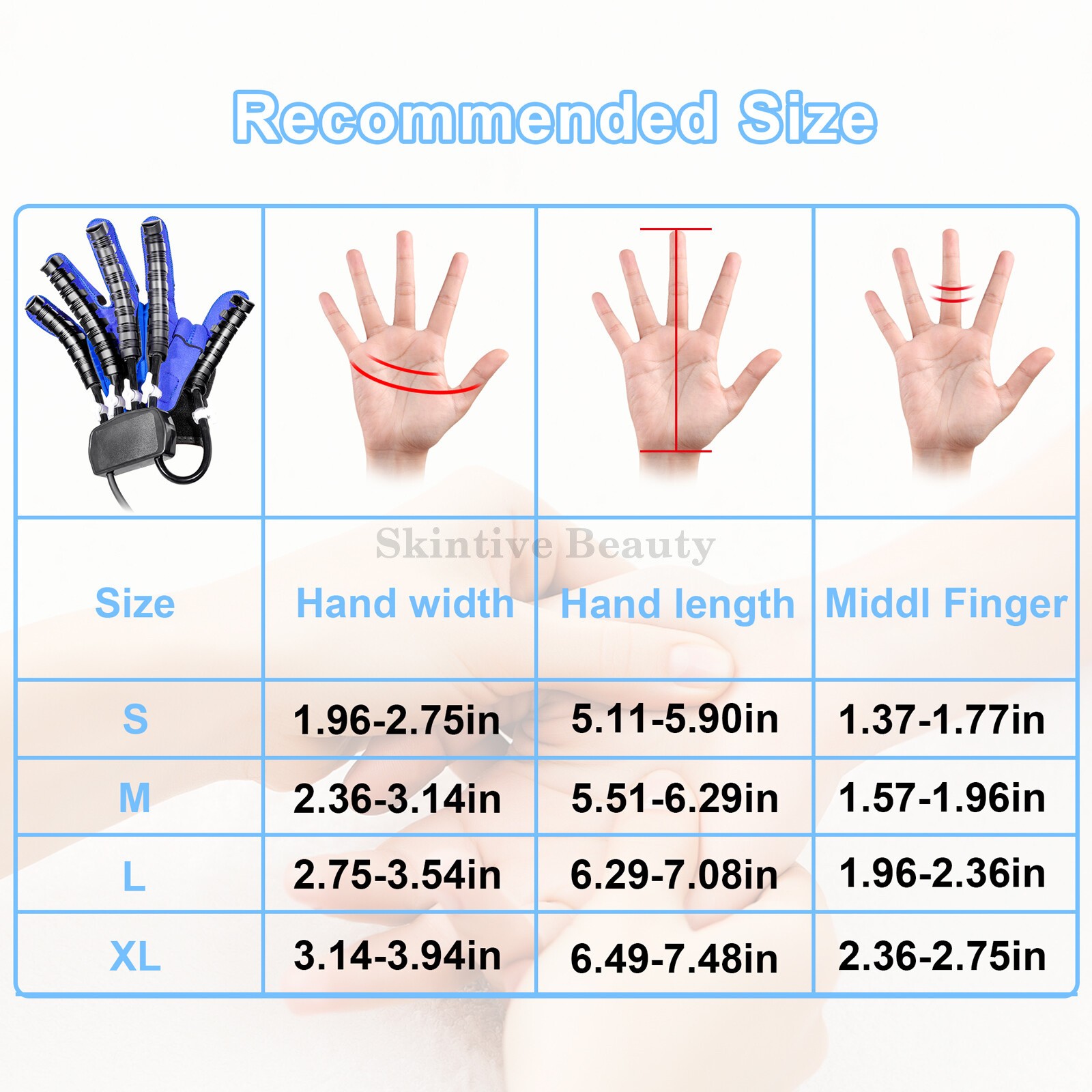 Stroke Hand Rehabilitation Robot Gloves Adjustable Strength Finger Exerciser Kit