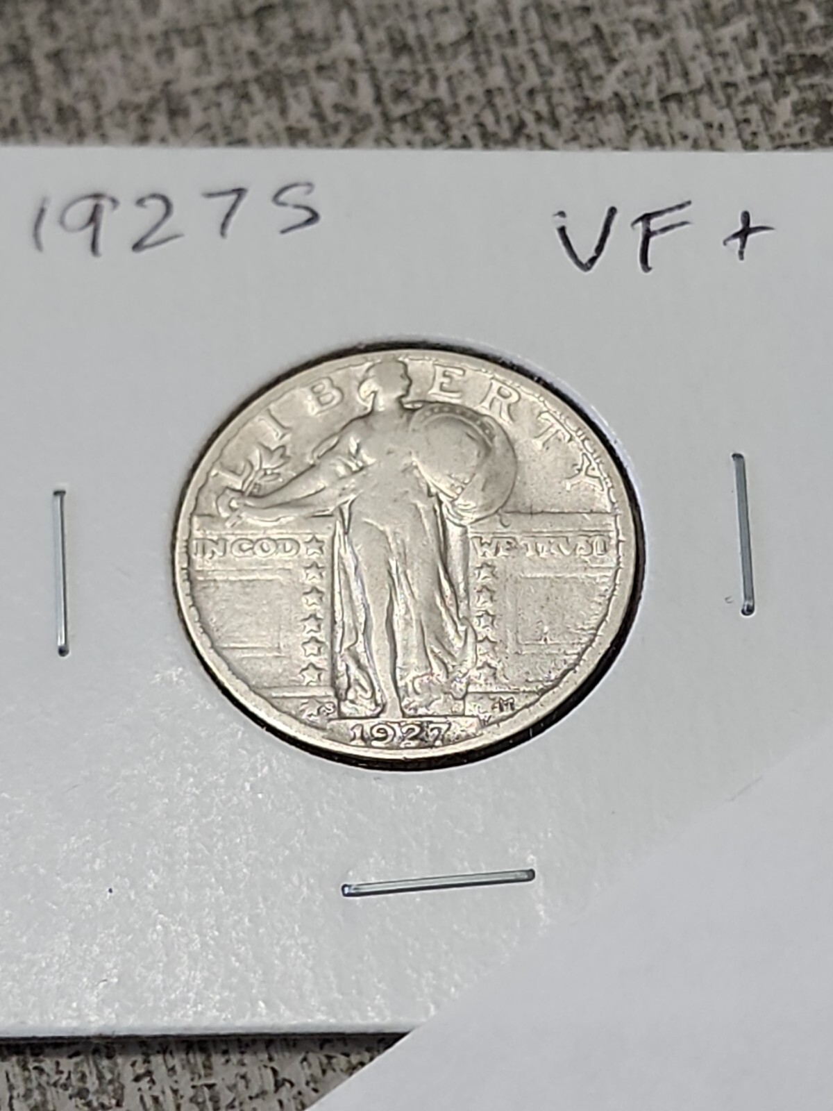 1927 S Standing Liberty Silver Quarter VF+