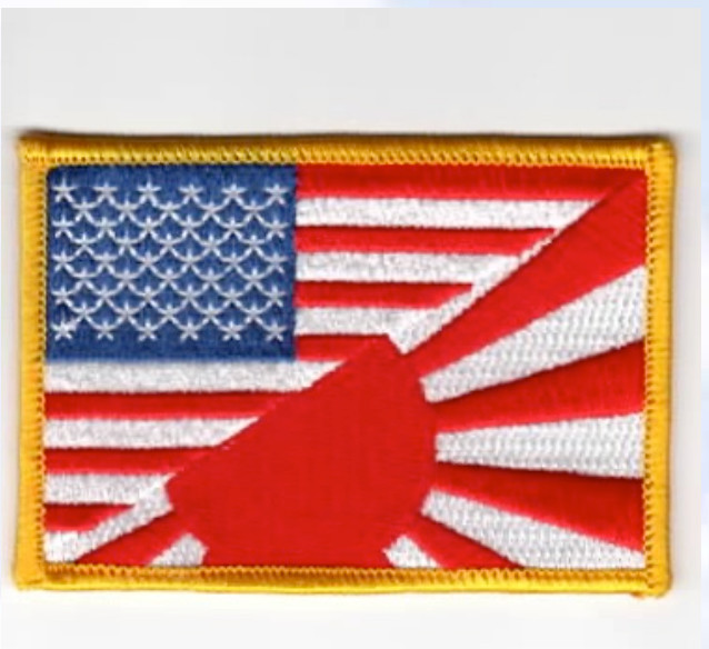 MILITARY AMERICAN JAPANESE FLAG EMBROIDERED PATCH