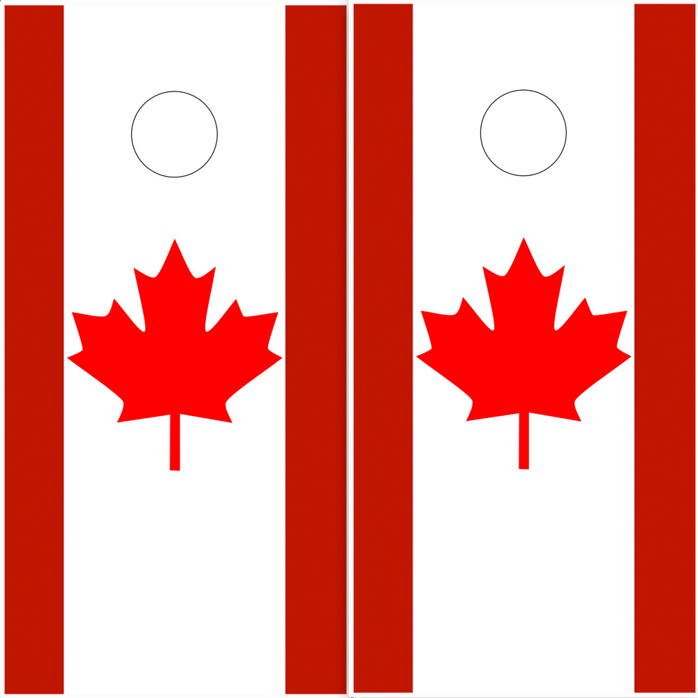 Cornhole Wraps CANADIAN FLAGS Beanbag Toss Vinyl Decal Wrap CANADA 2 pack CL