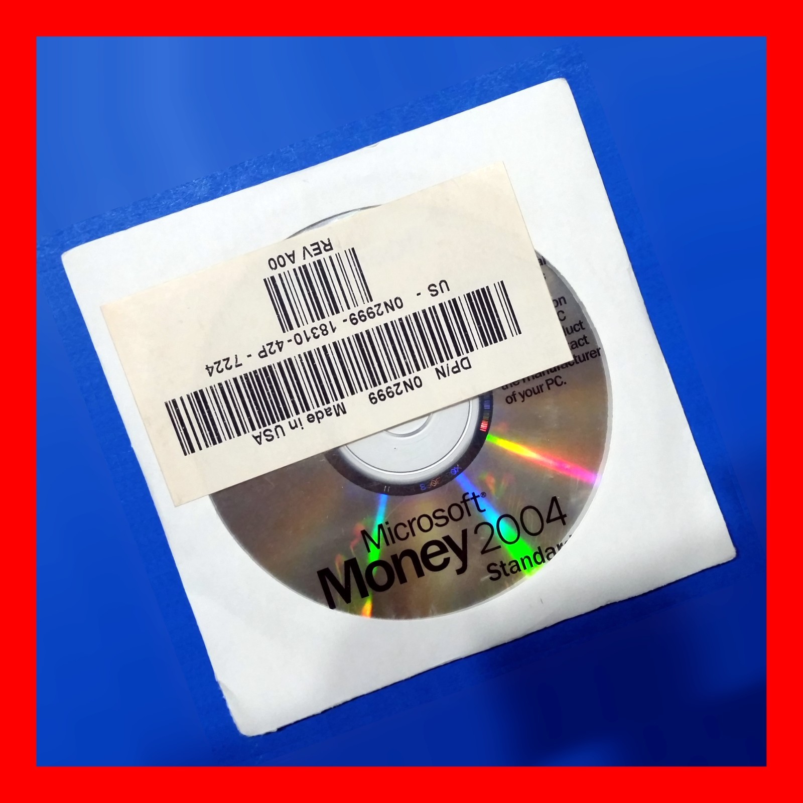 Microsoft Money 2004 Standard CD-ROM Software X09-53064 Dell 0N2999 Tracking ID