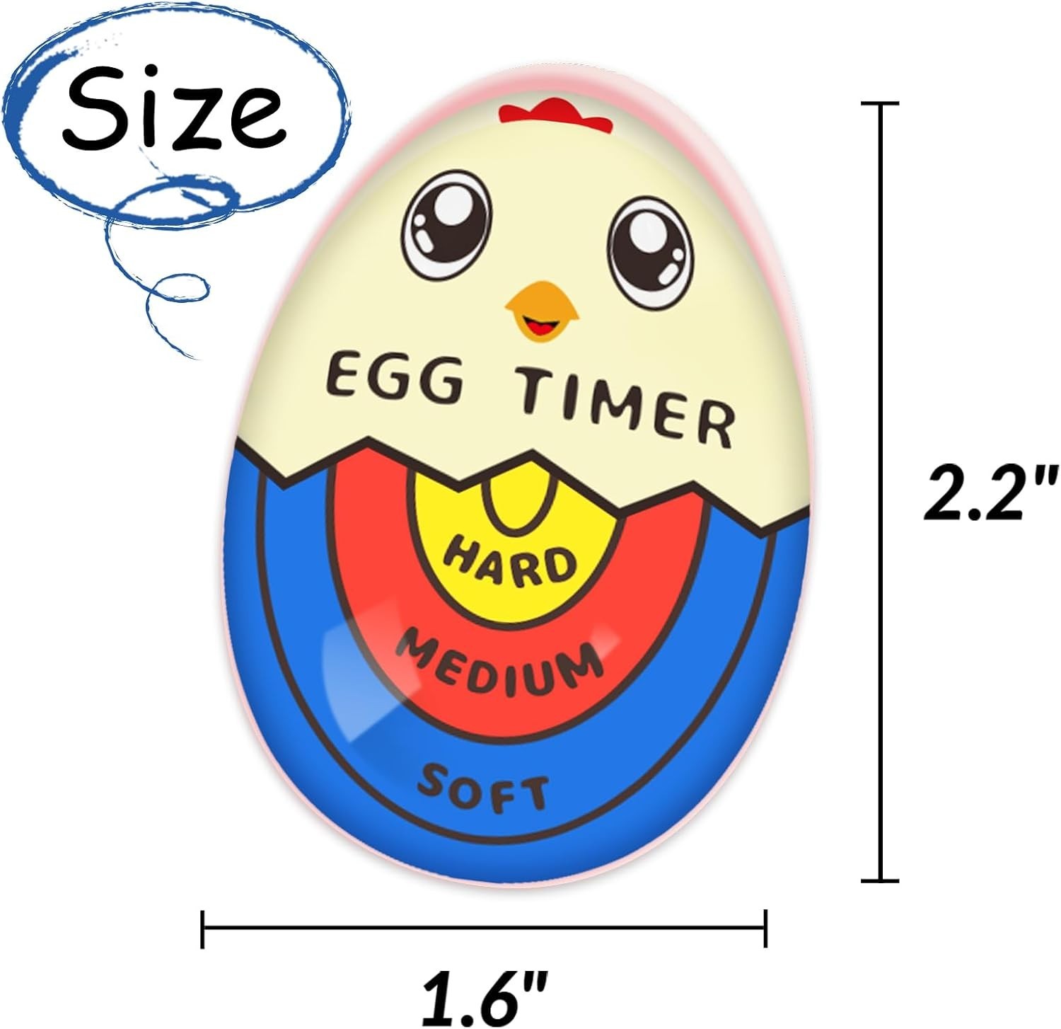 Egg Timer for Boiling Eggs that Changes Color When Done, Tricolor