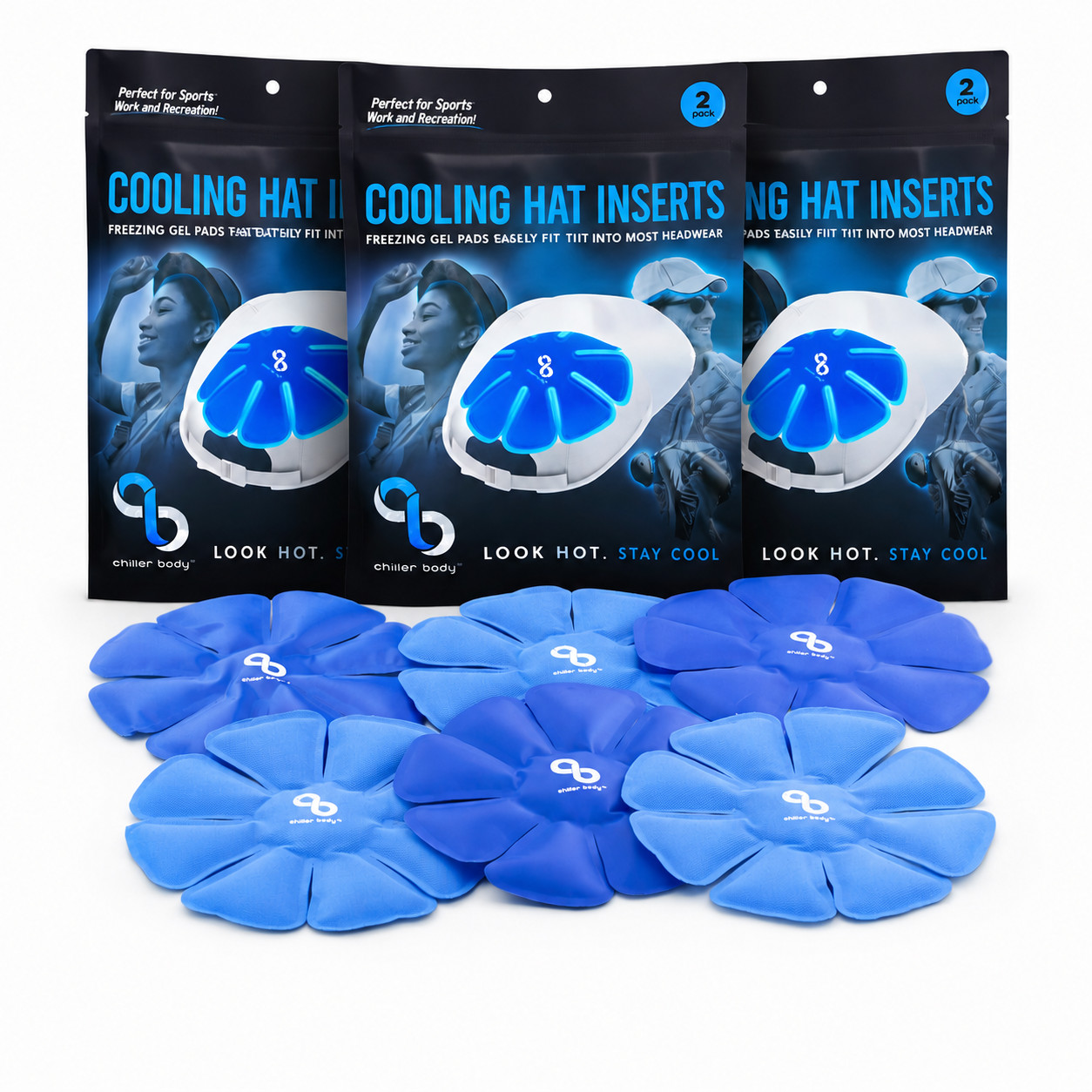 ChillerBody Reusable Cooling Hat Insert for Hard Hats, Helmets, Caps & More