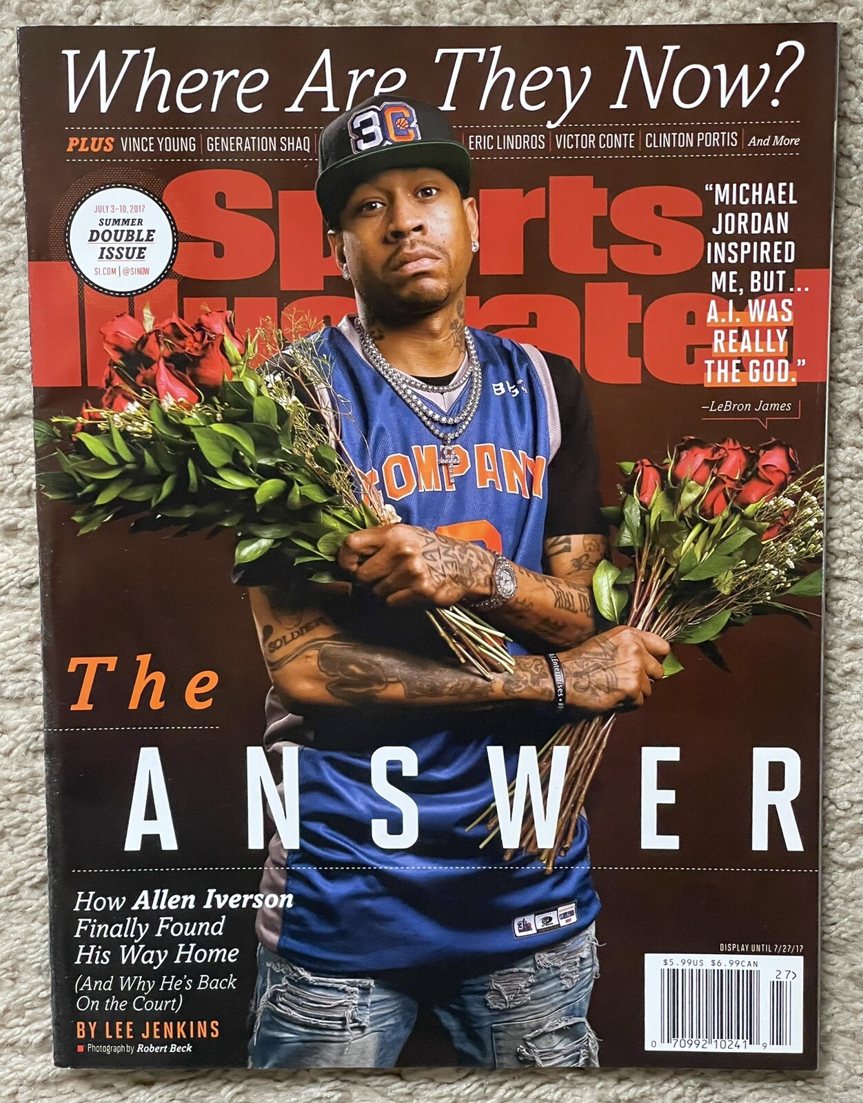 SPORTS ILLUSTRATED 2017 ALLEN IVERSON NBA PHILADELPHIA 76ERS-THE ANSWER-NO LABEL
