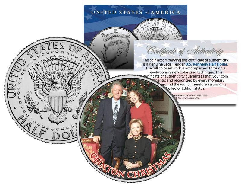 CLINTON CHRISTMAS Family JFK Half Dollar US Coin BILL Chelsea HILLARY