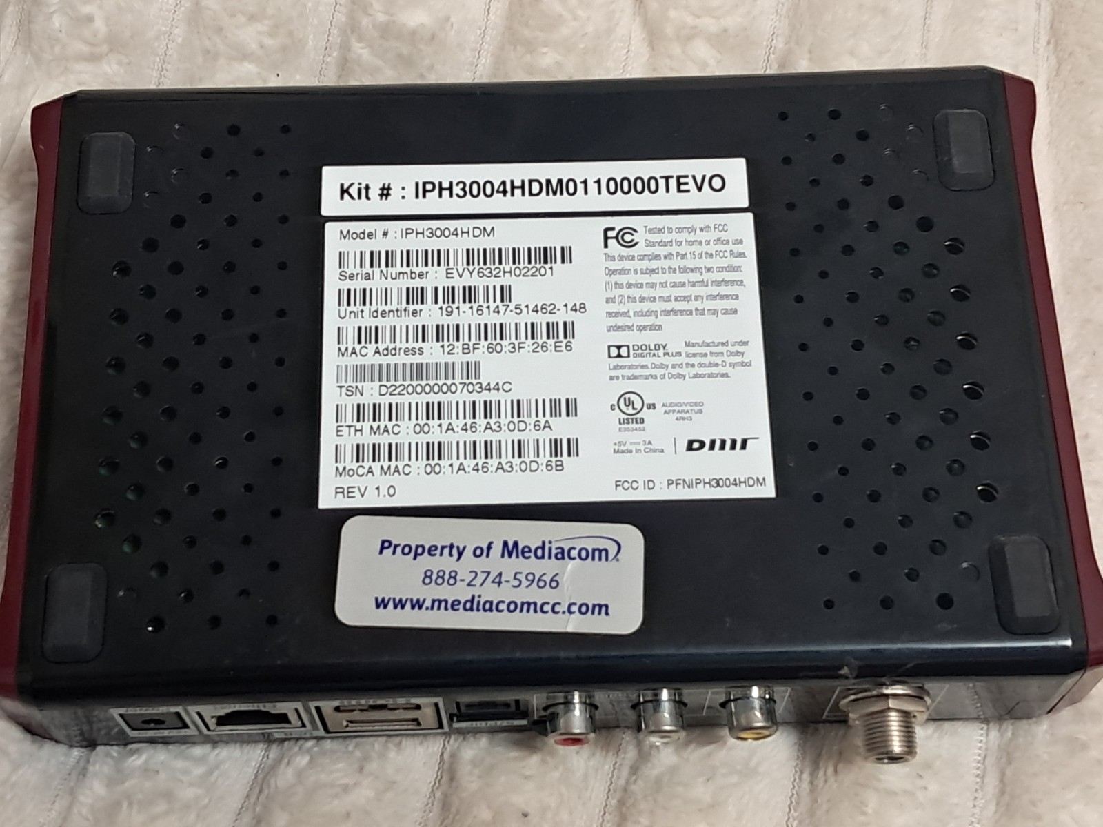 Cable Box Lot 0f 2 Evolution Digital HD Set Top DMS2004UHD