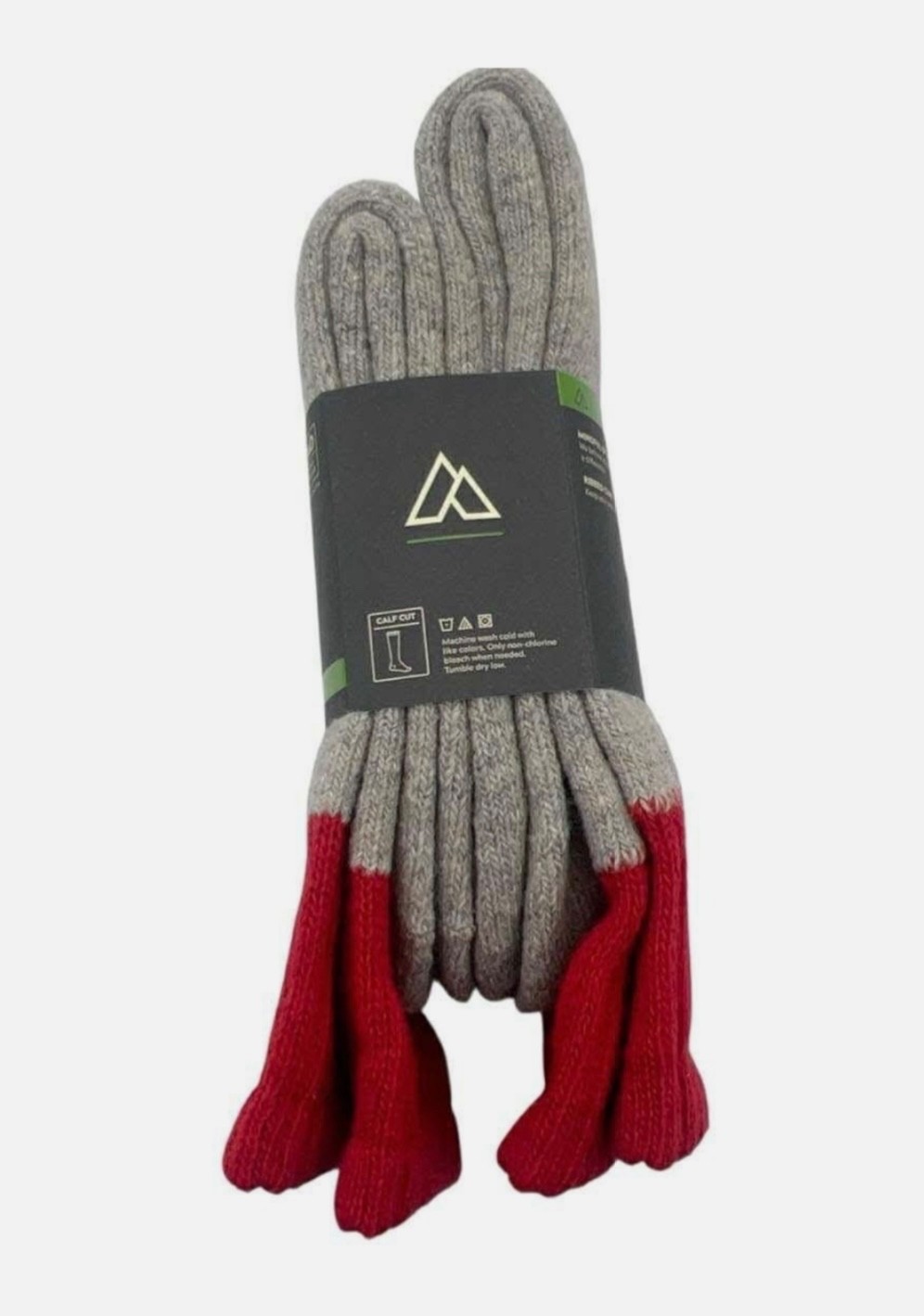 Alpine Design Thermal Boot Socks 2-Pair Pack Men's Size XL  (13/15)Gray Red