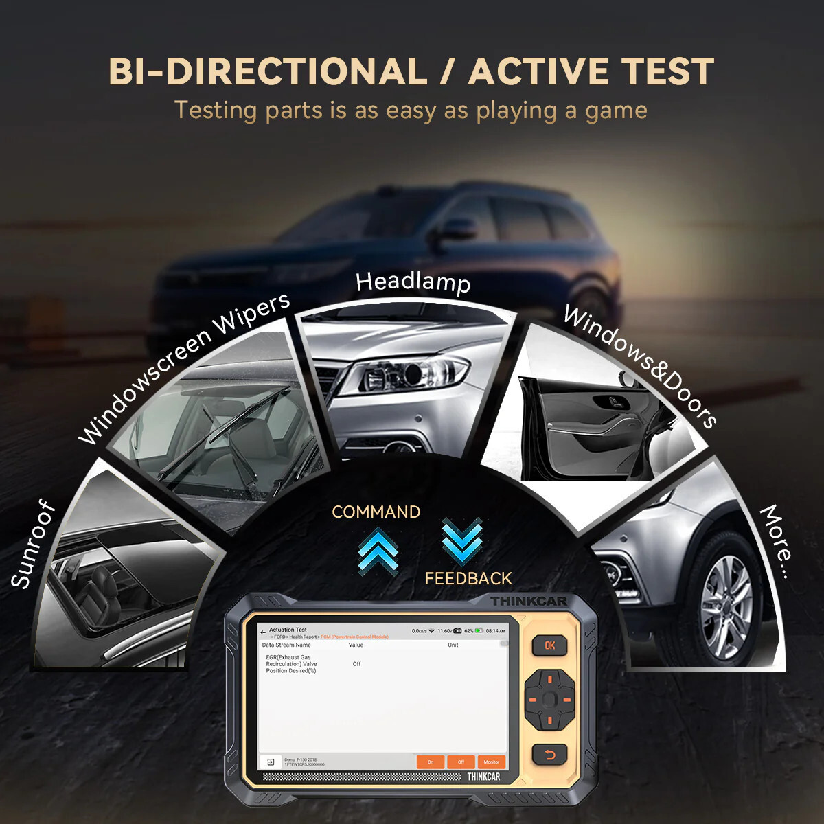 2026 ThinkScan 662 OBD2 Diagnostic Car Scanner Bidirectional 4 System 12+Service