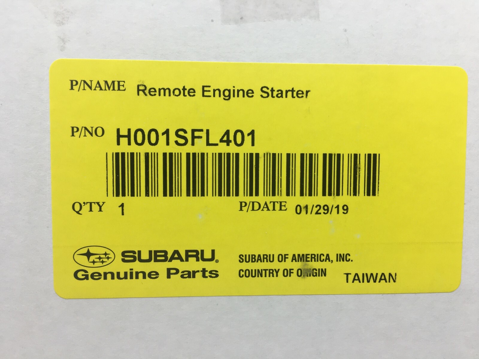 2019-2023 Crosstrek & Impreza Subaru Remote Engine Starter Key Start H001SFL401