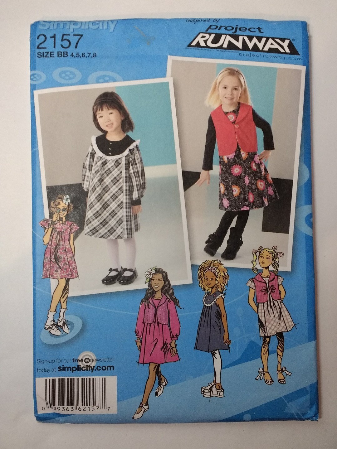 Simplicity 2157 Size 4-8 Child's Dress Jumper Vest