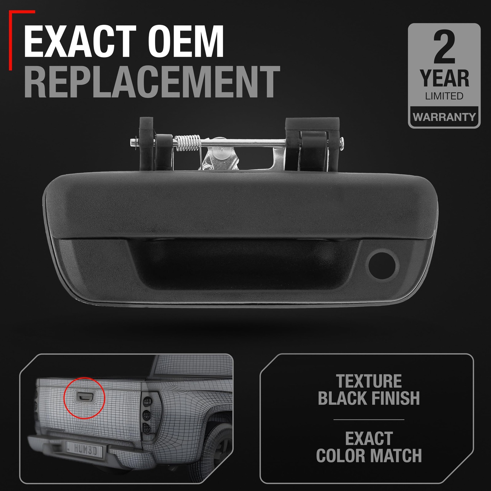 Tailgate Handle with Keyhole - Compatible with 2004-2014 Chevrolet Colorado; ...