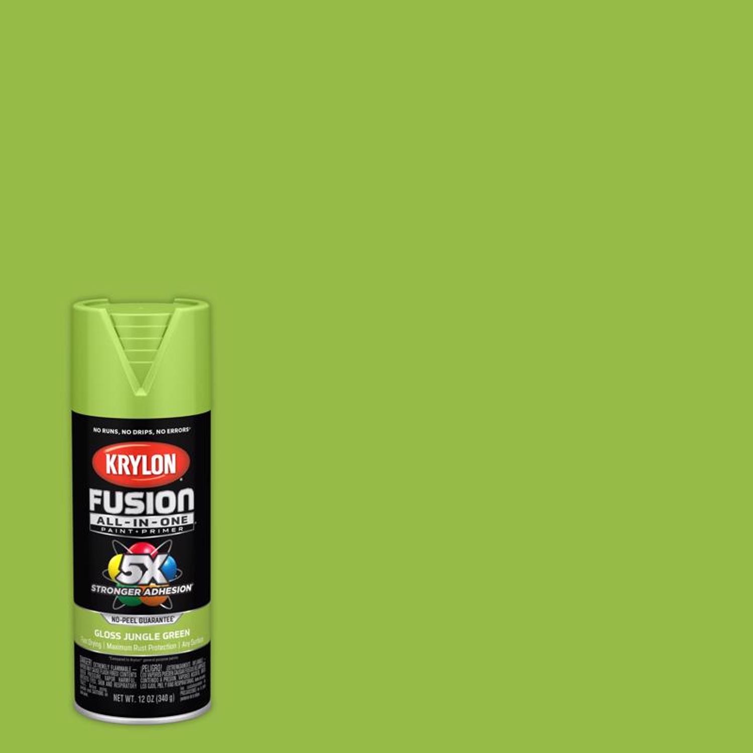 Krylon K02712007 Gloss Jungle Green Fusion Spray Paint 12 oz. (Pack of 6)