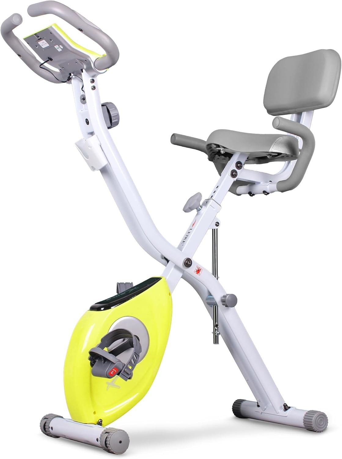 LEIKE X Bike Ultra-Quiet Folding Exercise Bike Magnetic Upright Bicycle W/ Heart