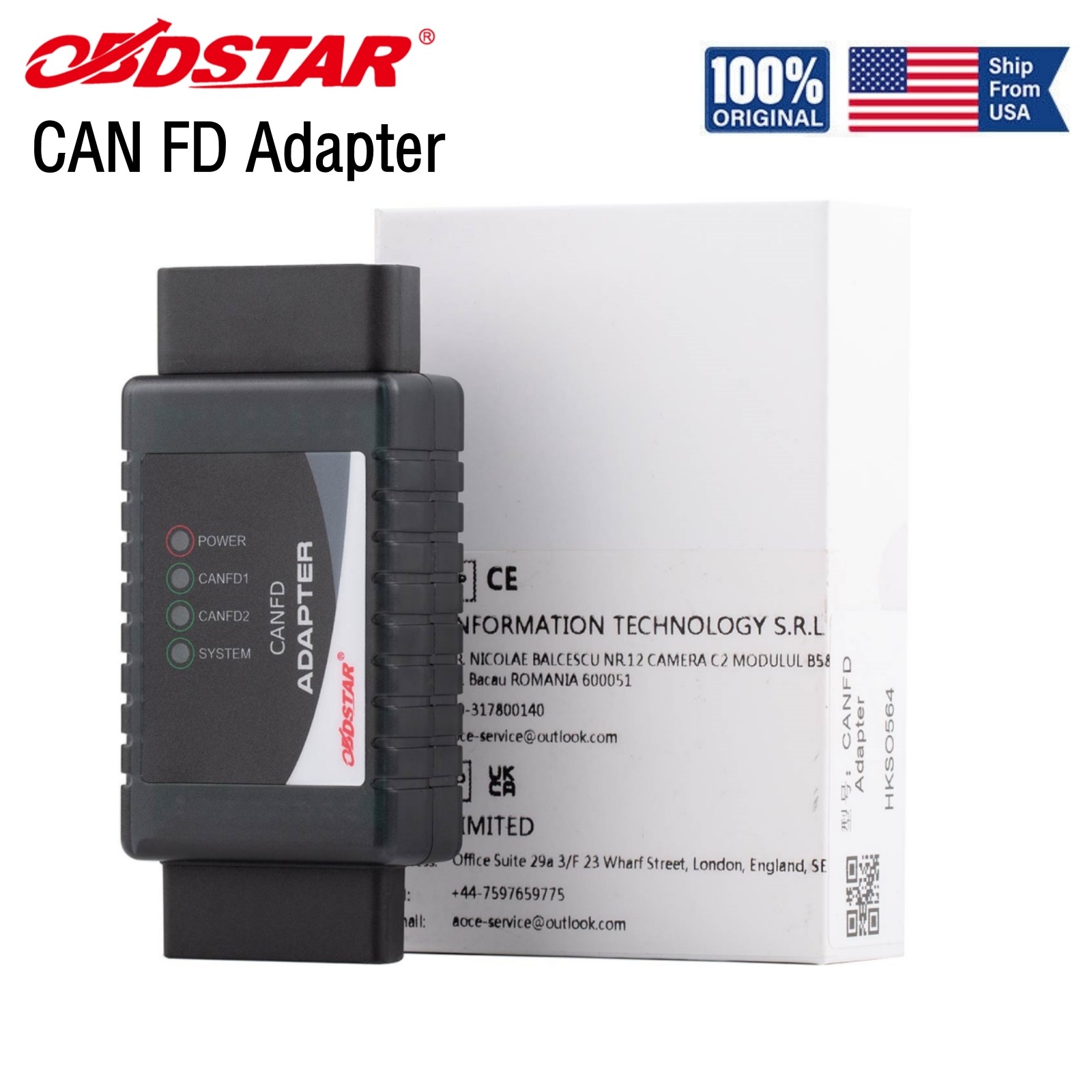 OBDSTAR CANFD CAN-FD Adapter work for X300 DP Plus /Pro4 /P50