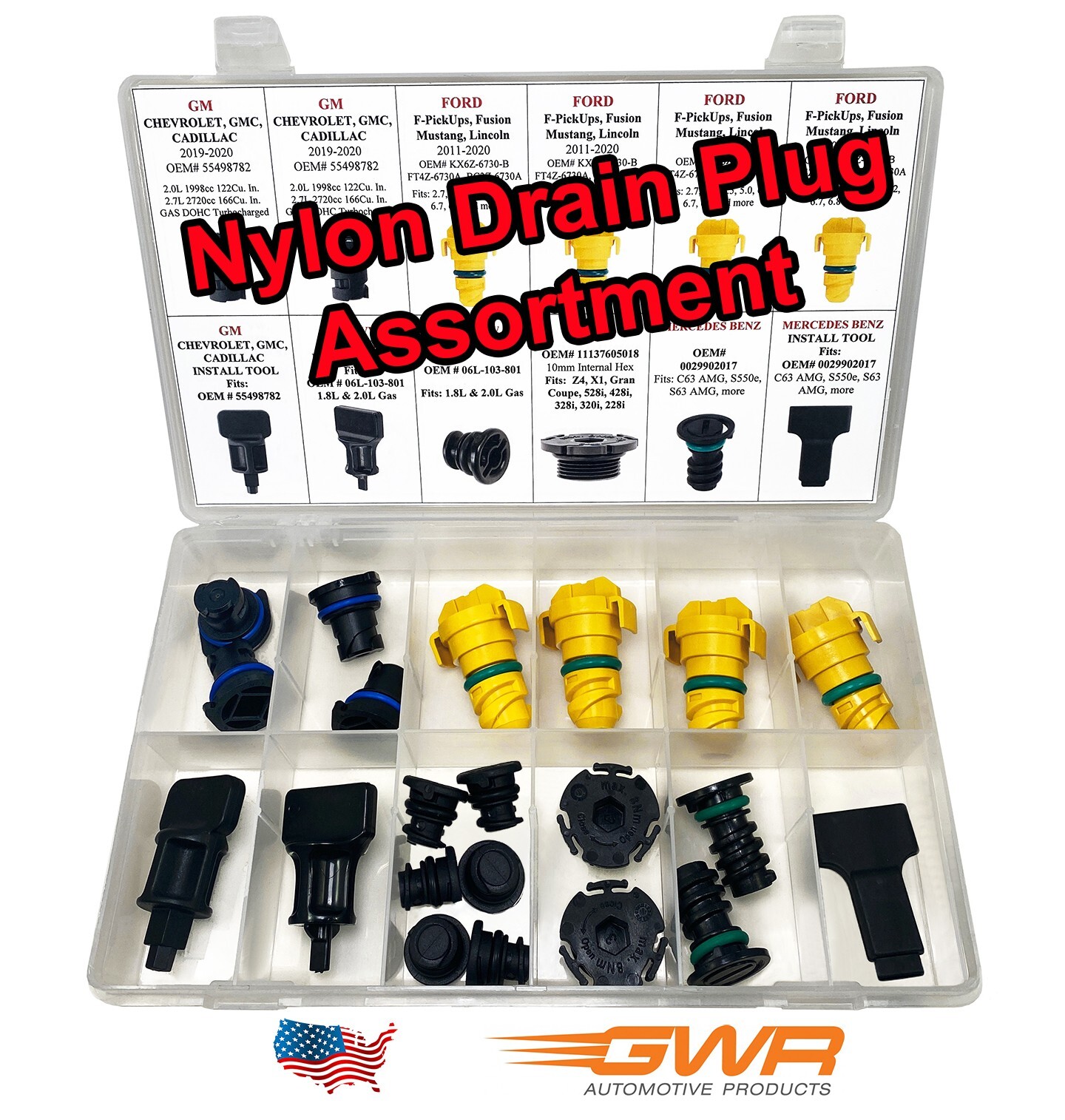 OIL DRAIN PLUG Assortment “Nylon OE Twist & Lock" w/ INSTALL TOOLS ($150 Value)