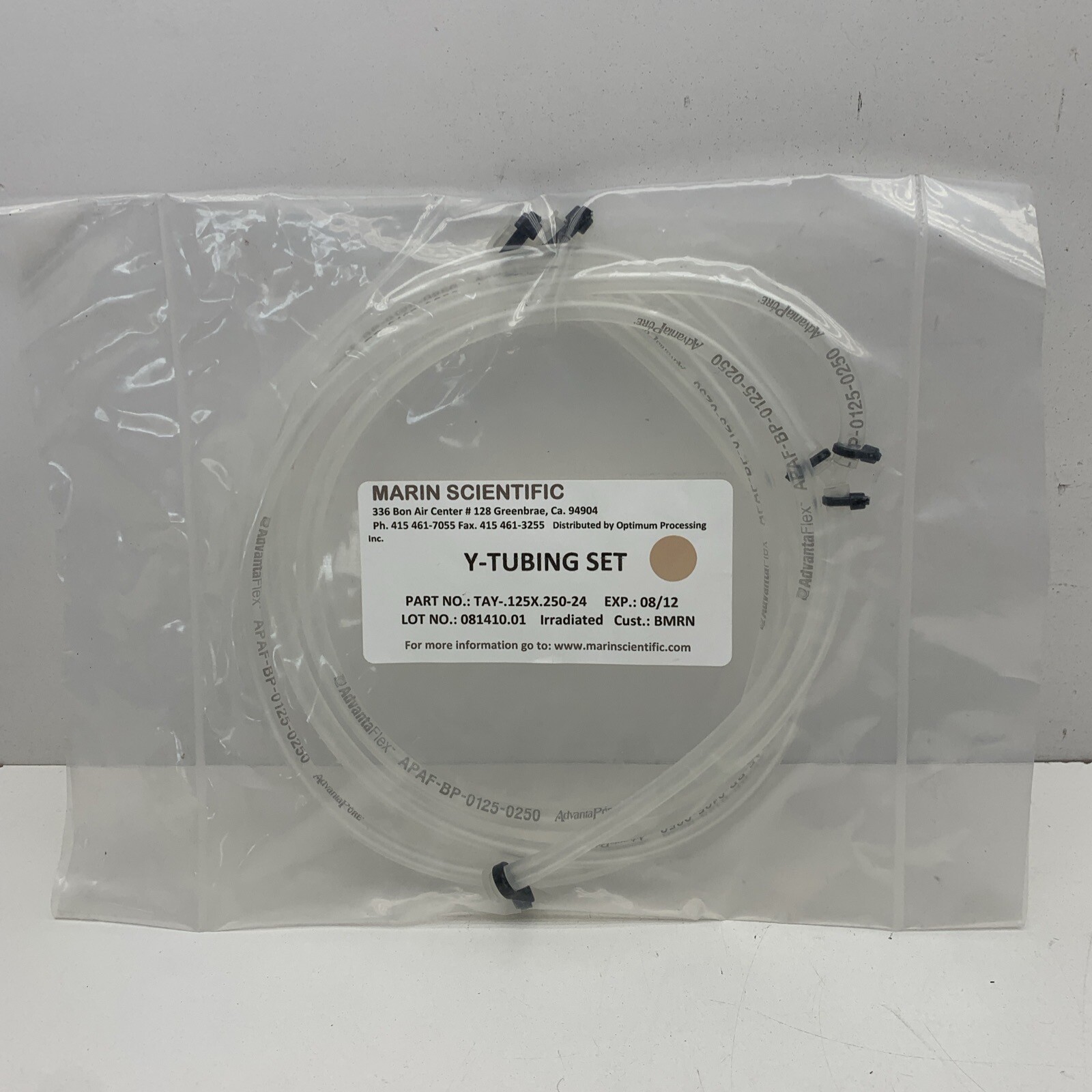 Marin Scientific TAY-.125X.250-24 Y-Tubing Set (APAF-BP-0125-0250 Tube) ~EXPIRED