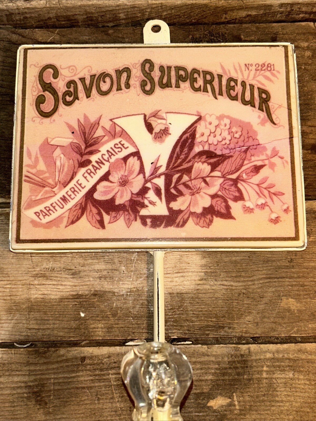 French Towel/Clothes Hook Tile 'Savon Surfin' Bathroom Decor Christmas Gift