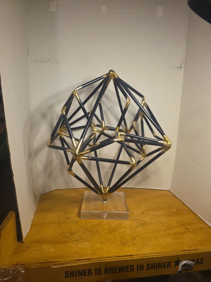 Large Geometric Sphere Globe Abstract Tabletop Centerpiece 16"H X 11.5" W