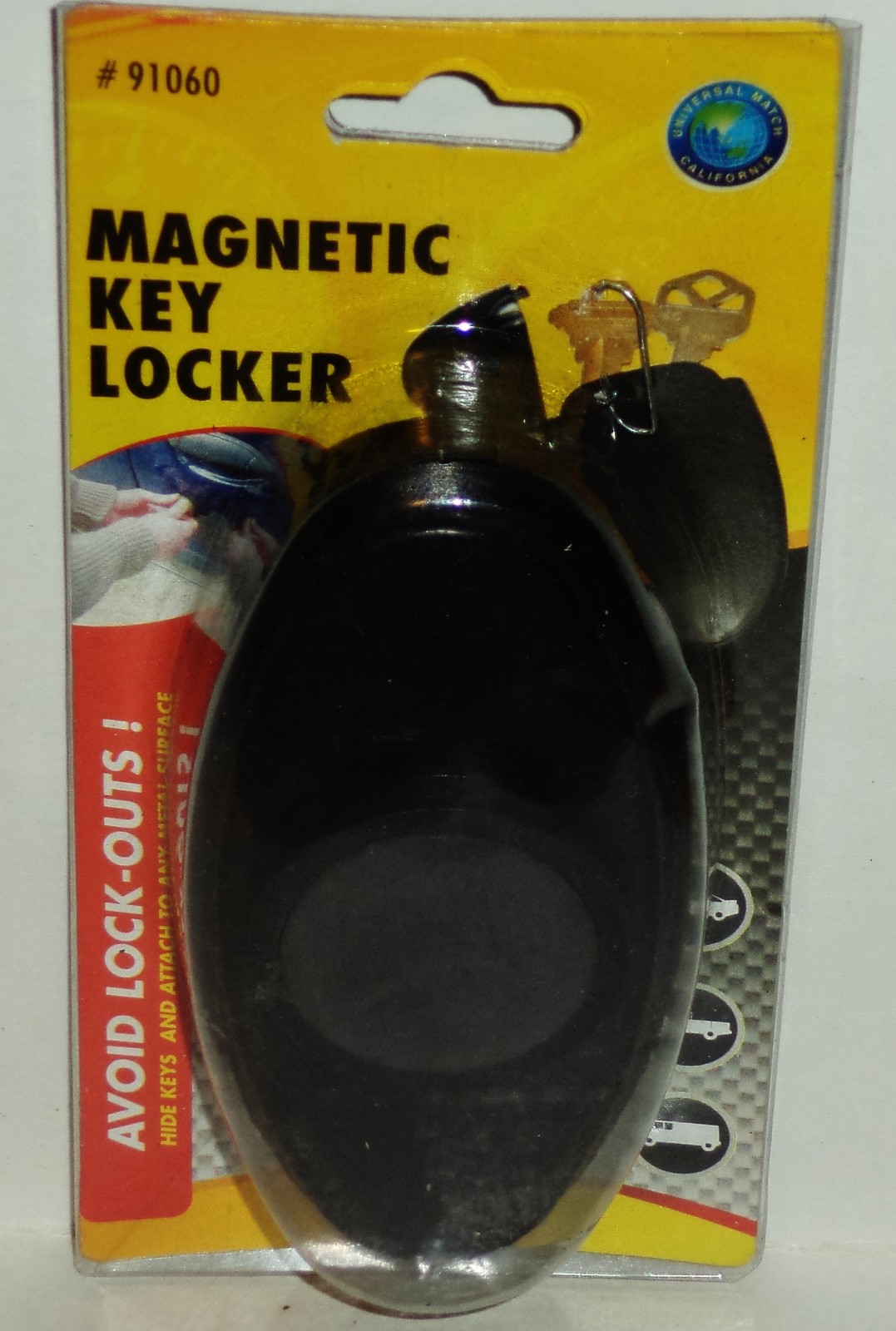 1 Pack Of Magnetic Key Lockeer Avoid Lock Outs Oval Shape BLACK NIP