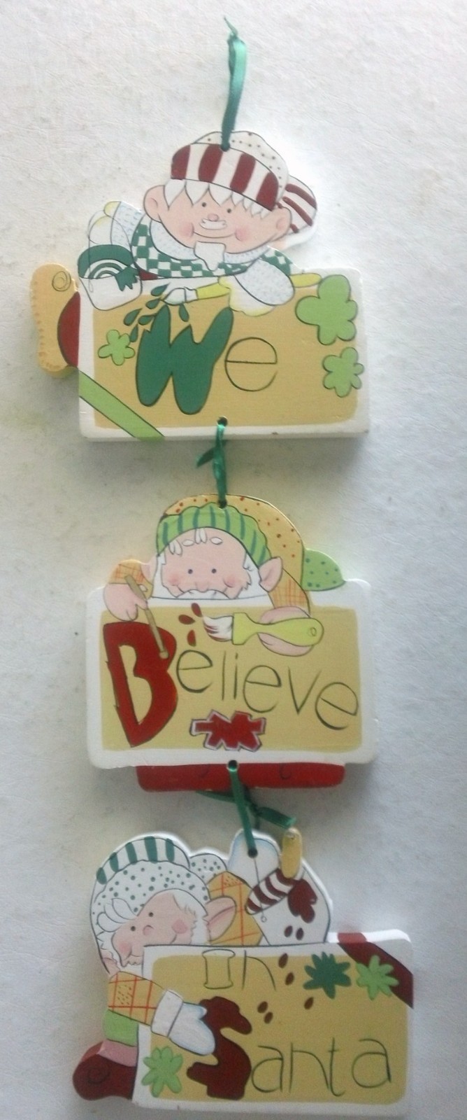 Handmade Santa’s Elves *WE BELIEVE IN SANTA* Wood Wall Hanging
