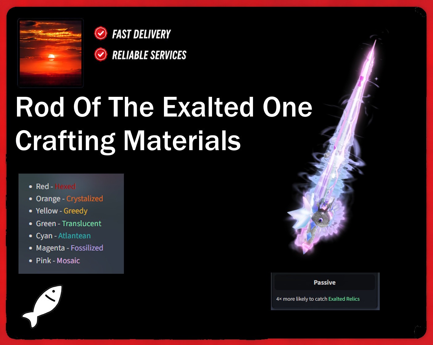 [FISCH] - Rod Of The Exalted One Crafting Materials [The Keeper's Secret Puzzle]
