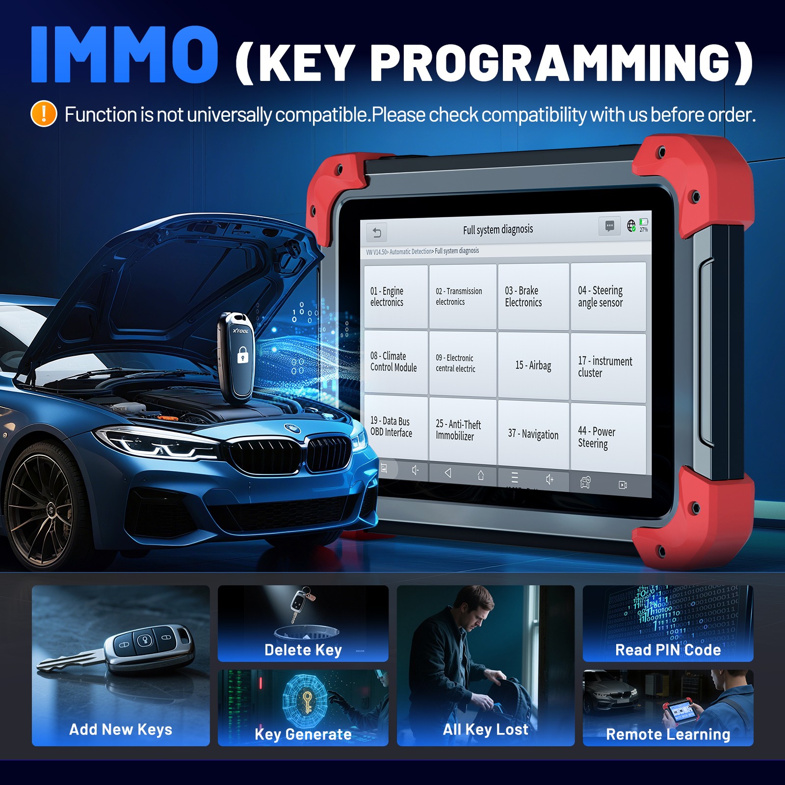 XTOOL D7BT Car Bidirectional Coding Diagnostic Tool OBD2 Scanner Key Programmer