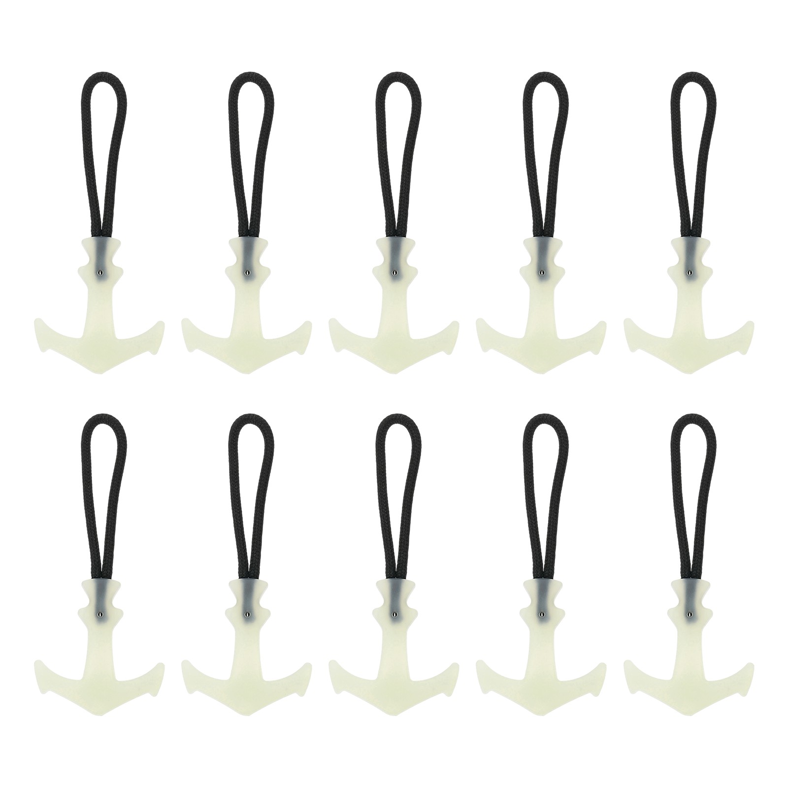10pcs Luminous Zipper Pulls, Anti-Lost Zipper Puller Head, White