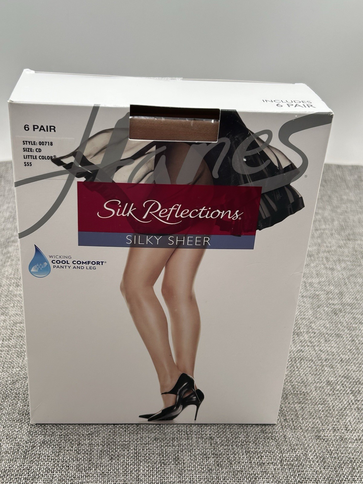 6 Hanes Silk Reflections Silky Sheer Little Color Style 00718 Pantyhose  Sz CD