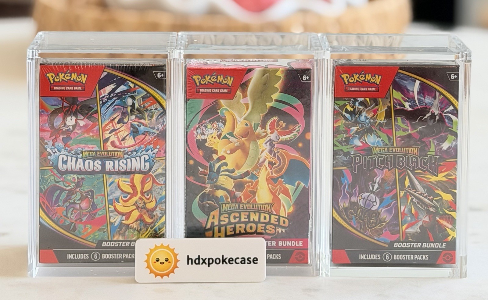 Pokemon Booster Bundle Acrylic Case Magnetic Lid AH PO CR - Description For Size