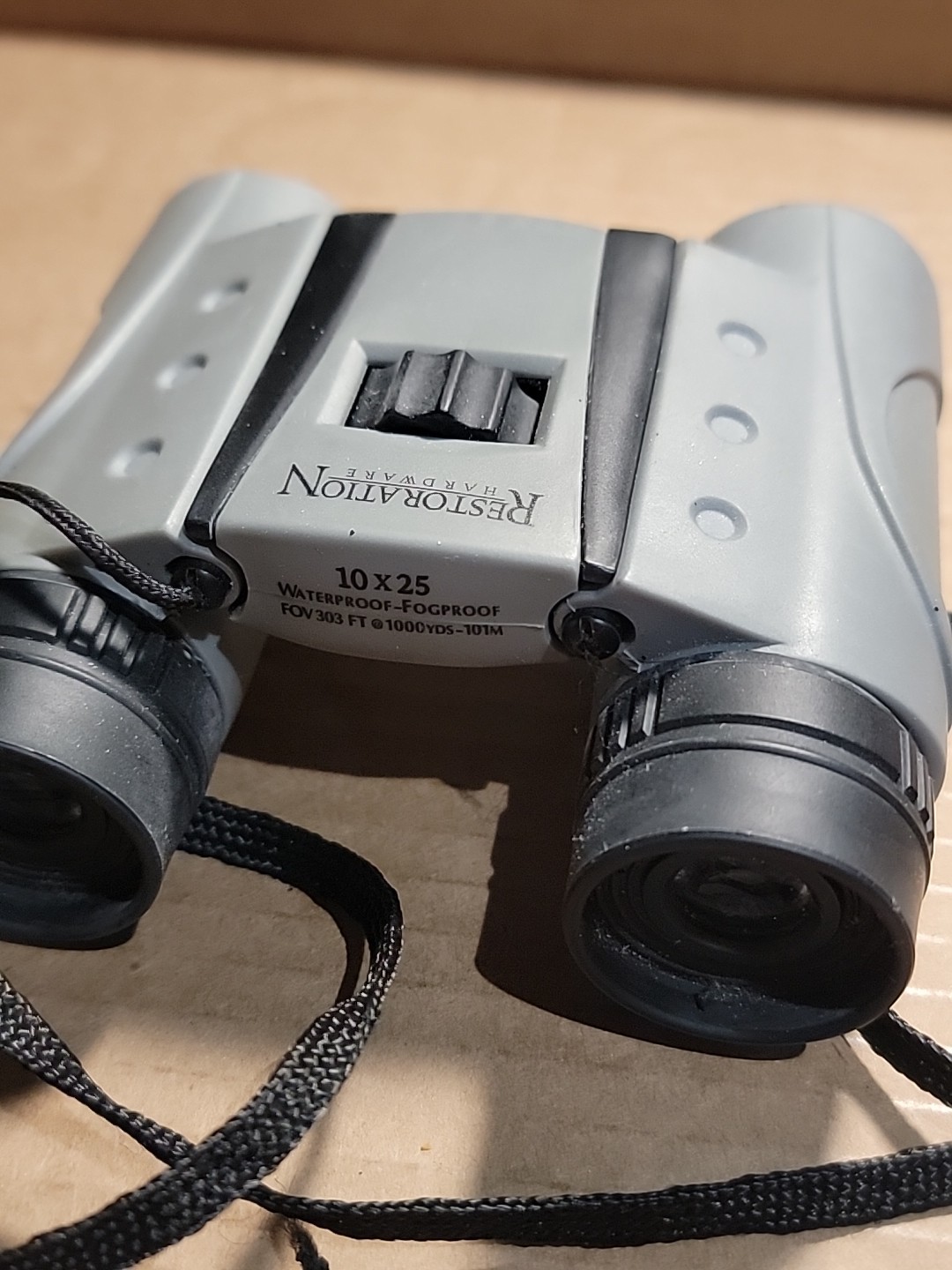 Restoration Hardware Panoramic View Binoculars 10 x 25 Waterproof Strap Broke