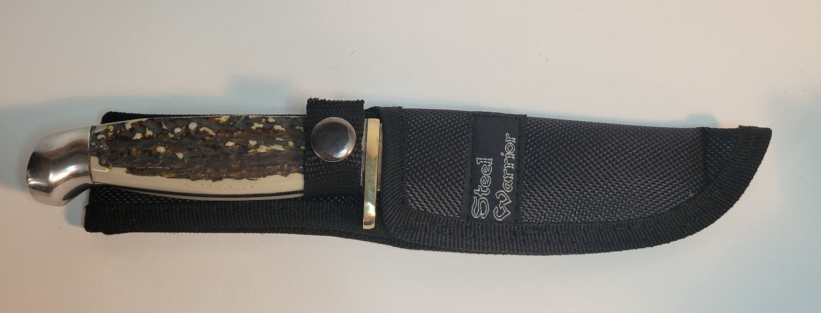 Steel Warrior Bone Handle Fixed Knife 440 Stainless with Sheath