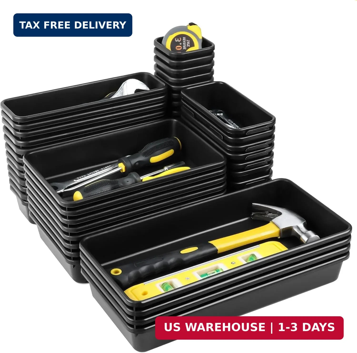 60PCS Tool Box Organizer Tray Divider, More Large Sizes-5 Sizes Desk Drawer Orga